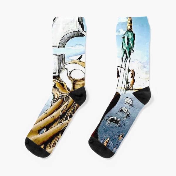AUTO PORTRAIT: Résumé Salvador Dali Print Chaussettes