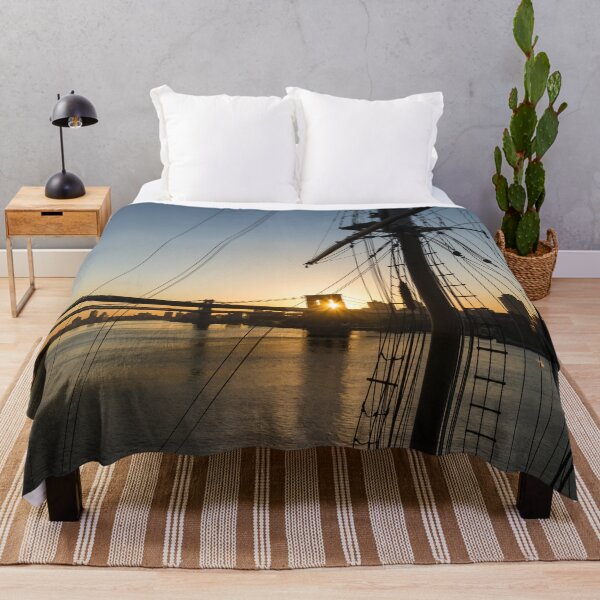 Item preview, New York City Sunrise - Tall Ships and Brooklyn Bridge from South Street Seaport designed and sold by Georgia Mizuleva.
