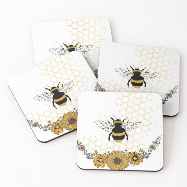 Item preview, Sunflower Bee- Honey Comb Yellow designed and sold by LordGraceArt.