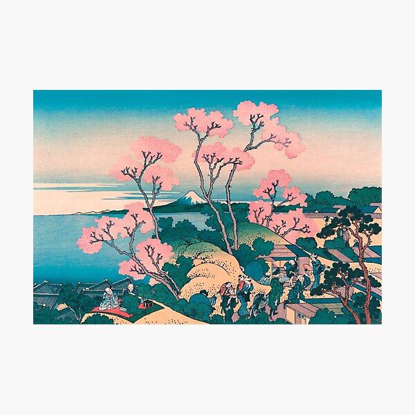 Item preview, Spring Picnic under Cherry Tree Flowers, with Mount Fuji background designed and sold by VintageArchive.