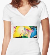 Abstract Design (Small Graphic) Women's Fitted V-Neck T-Shirt