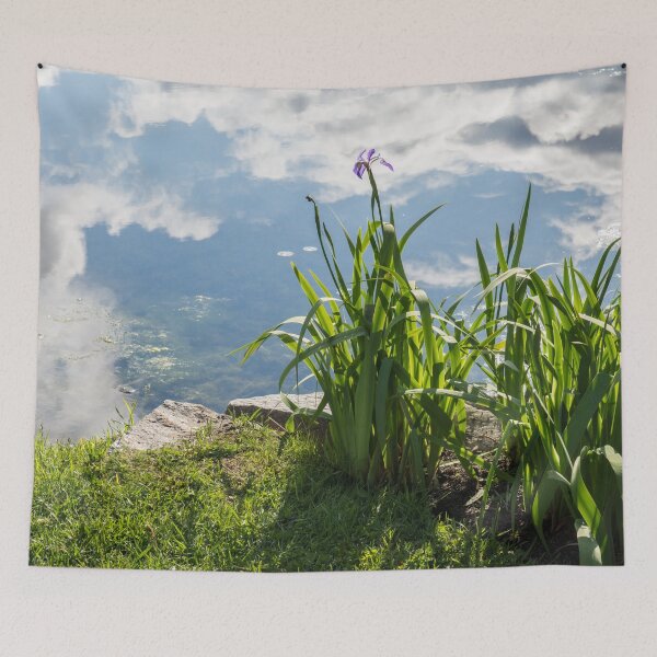 Item preview, Upside Down Skyscape - Glossy Pond and Irises  designed and sold by Georgia Mizuleva.