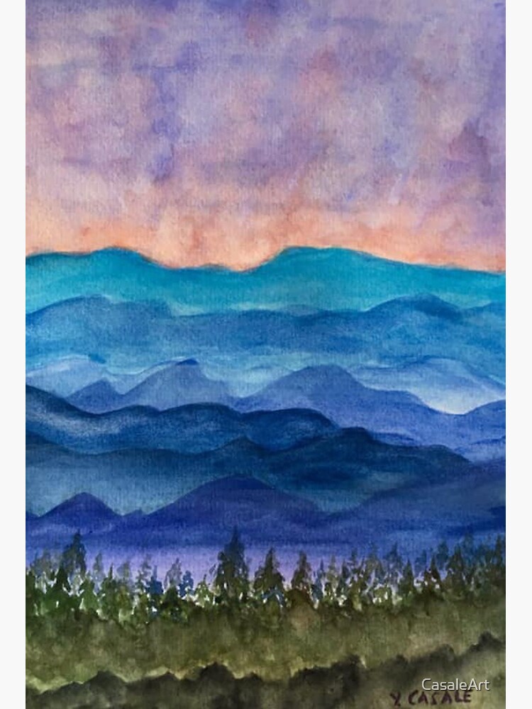 blue ridge mountains watercolor