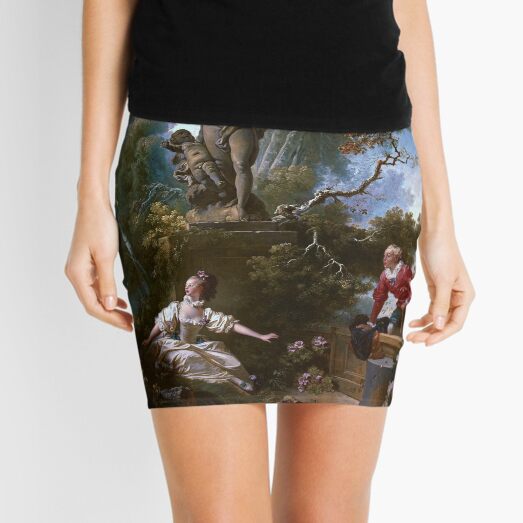 The Progress of Love - The Meeting by Jean-Honoré Fragonard Mini Skirt