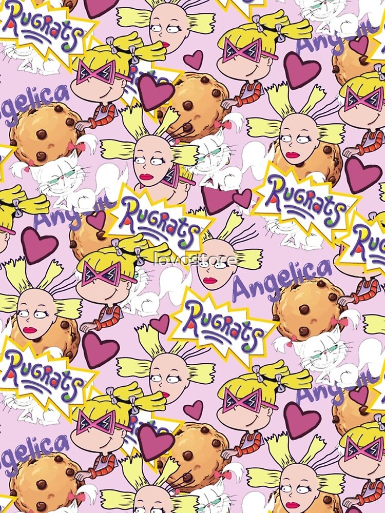Disover Rugrats Angelica Cynthia Doll Fluffy Cat 90's Kid Pattern  iPhone Case