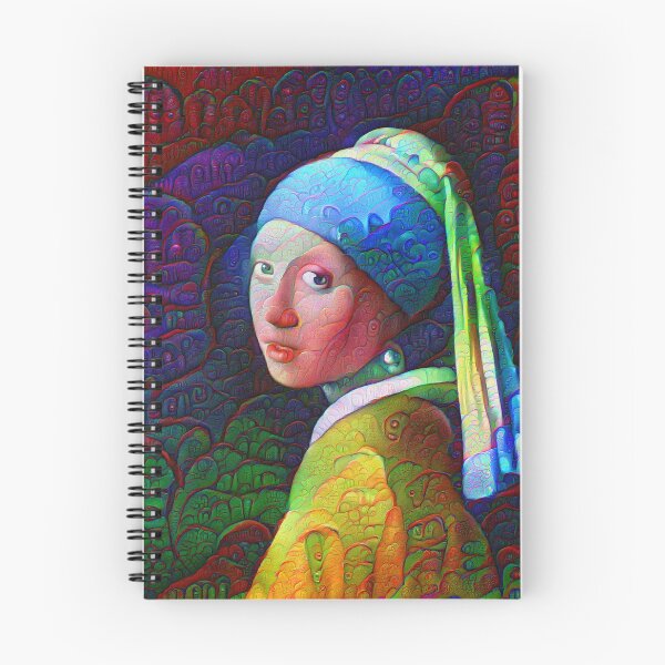 Item preview, DeepDreamed "Girl with a Pearl Earring" designed and sold by blackhalt.