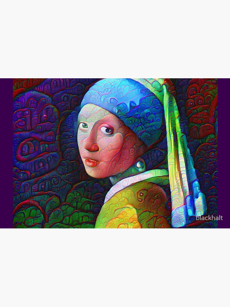 DeepDreamed "Girl with a Pearl Earring" by blackhalt