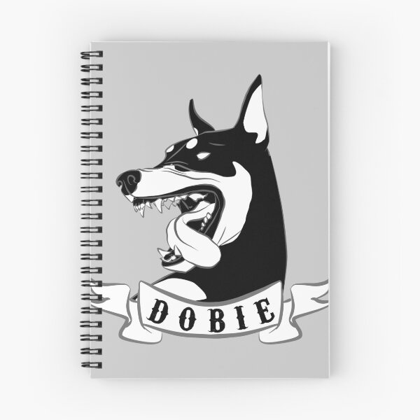 Item preview, Doberman Pinscher Head & Banner in Black and White designed and sold by crcrudy.