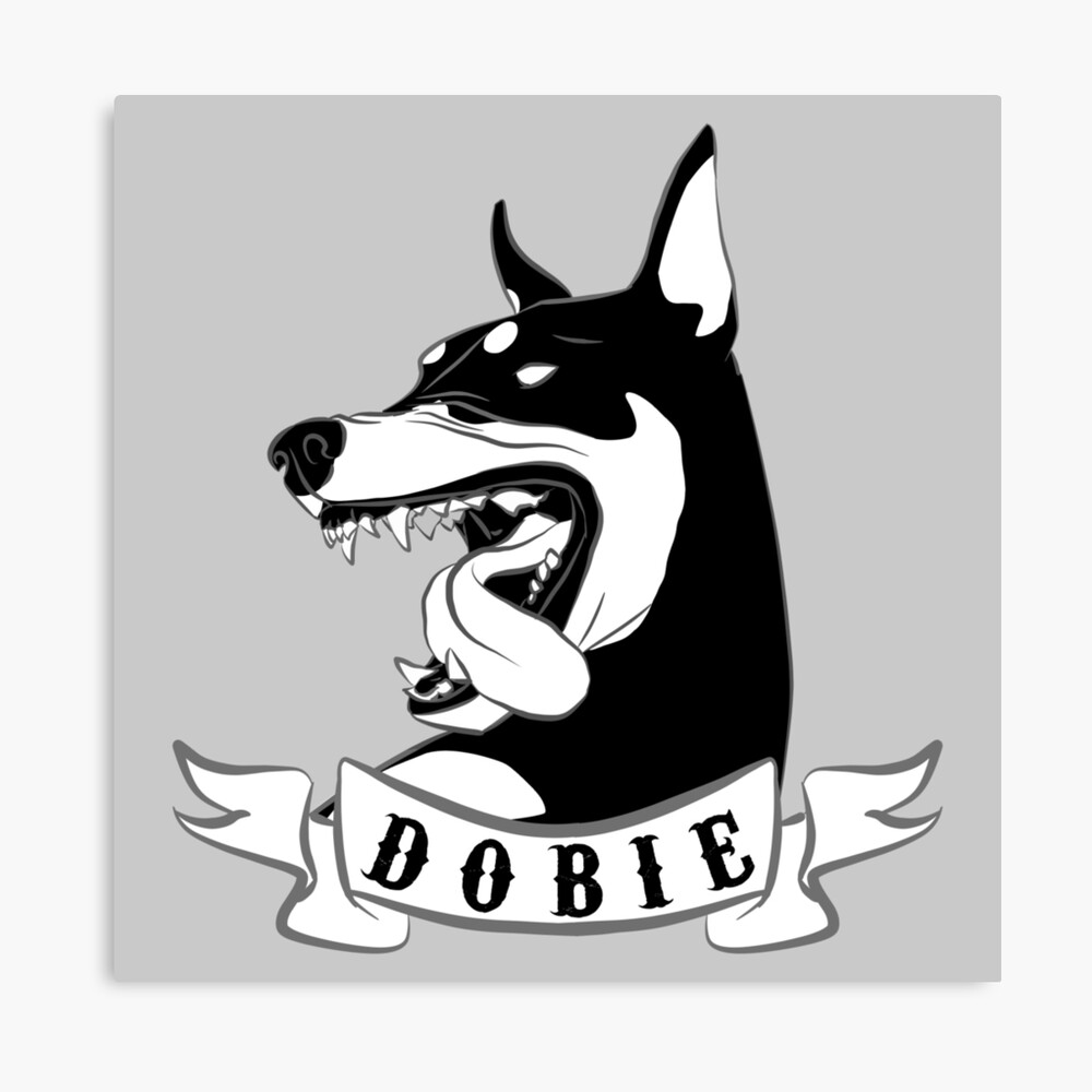 doberman black and white