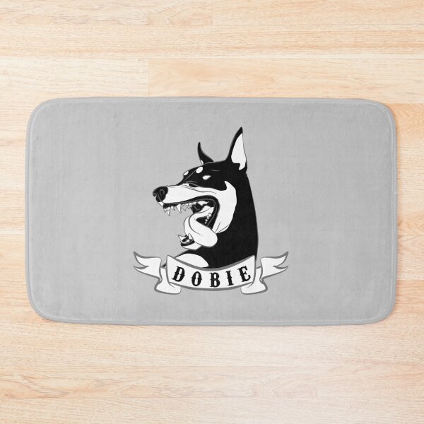 Item preview, Doberman Pinscher Head & Banner in Black and White designed and sold by crcrudy.