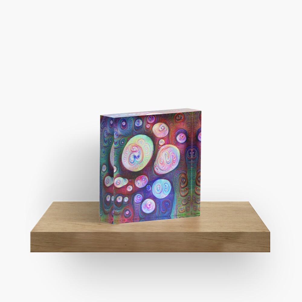 #DeepDream bubbles on frozen lake 5x5K v1450615886 Acrylic Block