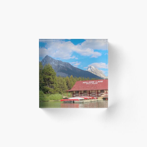 Maligne Lake in Banff Alberta Canada Acrylic Block