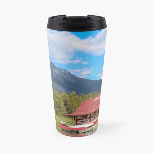 Maligne Lake in Banff Alberta Canada Travel Mug