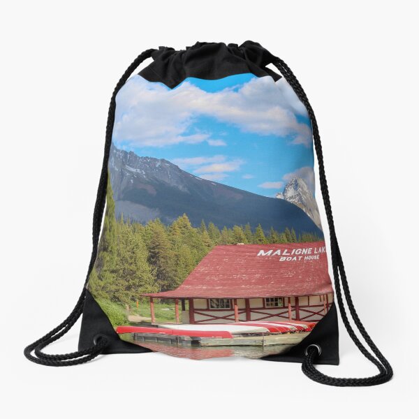 Maligne Lake in Banff Alberta Canada Drawstring Bag