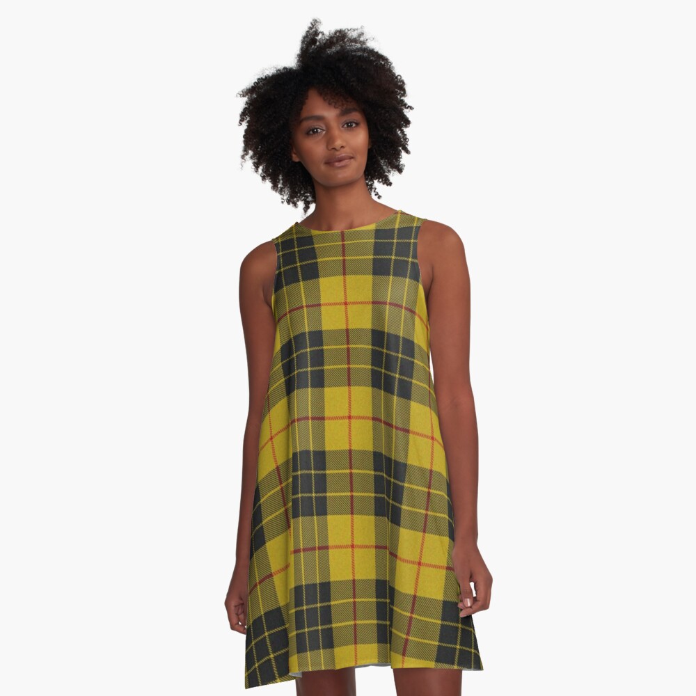 yellow tartan dress