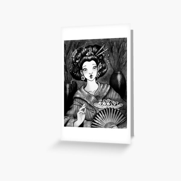 Geisha Sushi Greeting Card