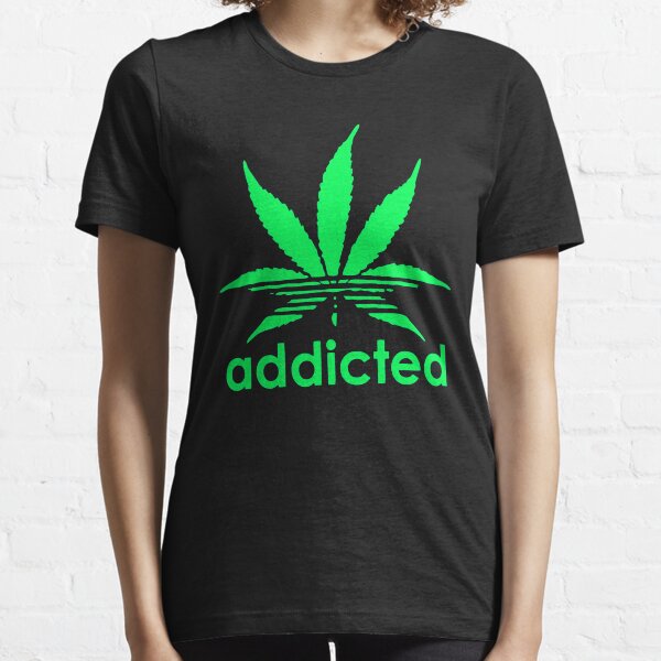 Cannabis Mens T Shirt Black White Funny Weed Addicted Swag