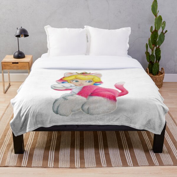 Kitty Peach Throw Blanket
