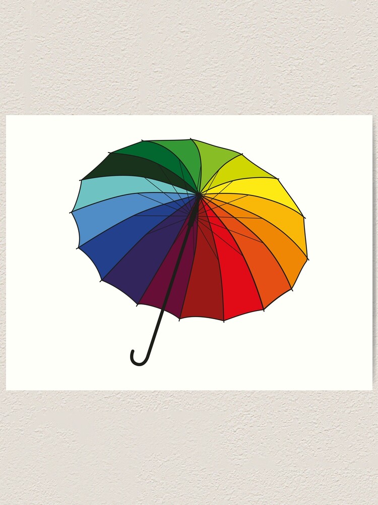 Meseta nostalgia Turbulencia Lámina artística «Paraguas arcoiris» de ArtCasual | Redbubble