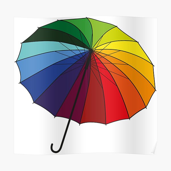 Rainbow Umbrella Poster