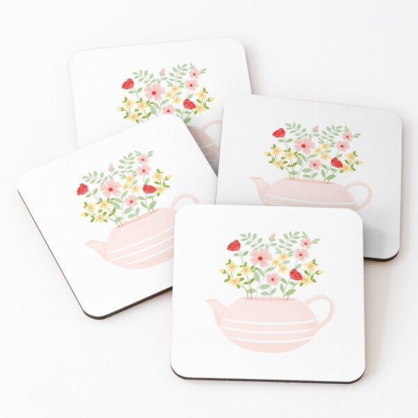 Item preview, Flowers in pink teapot designed and sold by Katbydesign.