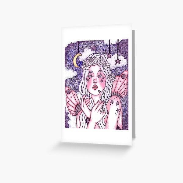 Among The Stars In Lavender Evening Star Fairy Greeting Card