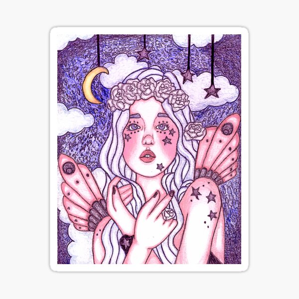 Among The Stars In Lavender Evening Star Fairy Sticker
