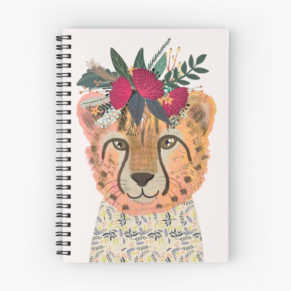 Item preview, Cute Cheetah with flowers on head, wild animal with floral crown in the jungle designed and sold by MiaCharro.