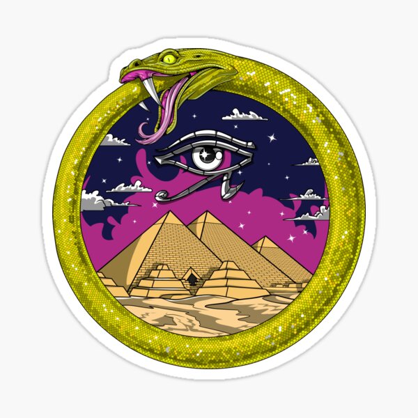 Vista previa del artículo con la obra «Pirámides Egipcias Ouroboros», diseñado y vendido por underheaven.
