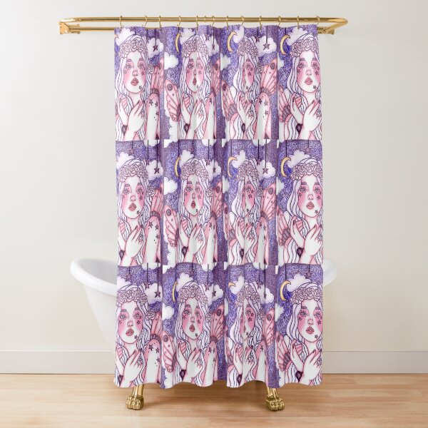 Among The Stars In Lavender Evening Star Fairy Shower Curtain