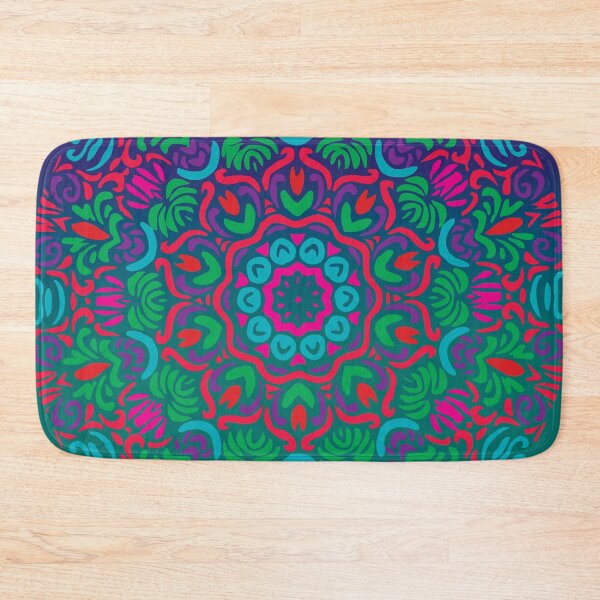 Item preview, Neon Blue Floral Mandala designed and sold by Mia Harper Design.