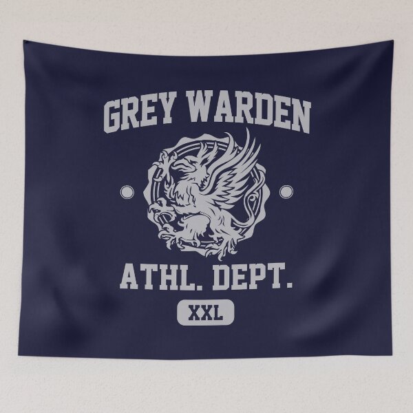 Item preview, Grey Warden Athletic Department | Dragon Age Gym Shirt Style | Silver Print designed and sold by surik-.