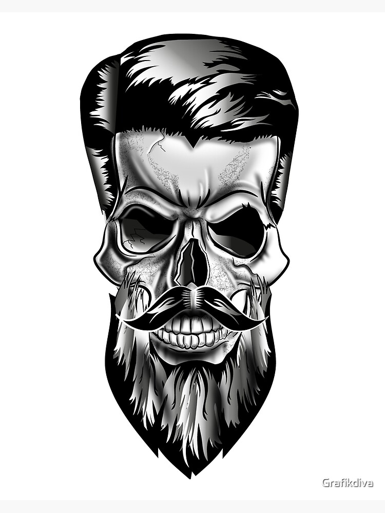 Barber shop skull print/skull illustration/evil skull/concert posters/skull  canvas print/skull tattoo/skull art/watercolor skull/ Human skull on  isolated white background/T-shirt Graphics:: tasmeemME.com