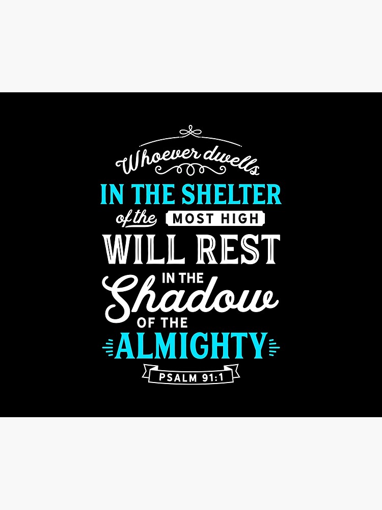 Thumbnail 6 of 6, Throw Blanket, Psalm 91 Bible Verse Quote Almighty Protection Refuge Art designed and sold by CreatedByHeidi.