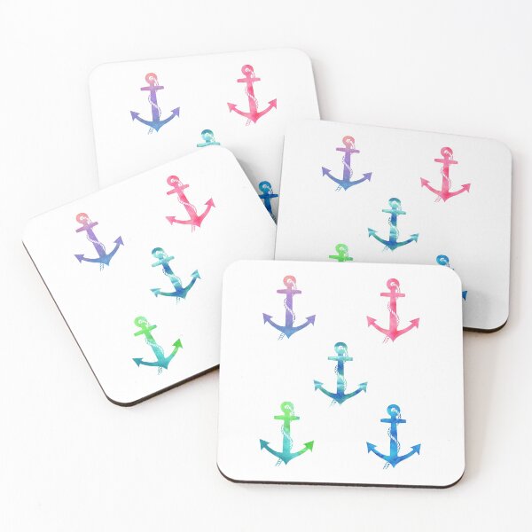 Item preview, Pretty Multicolor Watercolor Anchors designed and sold by whimseydesigns.