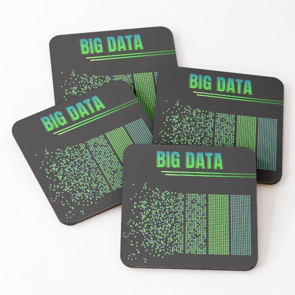 Item preview, Big data machine algorithms minimalistic design. Science background illustration. Green and blue on dark black background. designed and sold by Tae Mi.