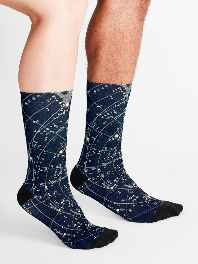 Alternate view of THE STAR CONSTELLATIONS : Vintage 1900 Galaxy Print Socks