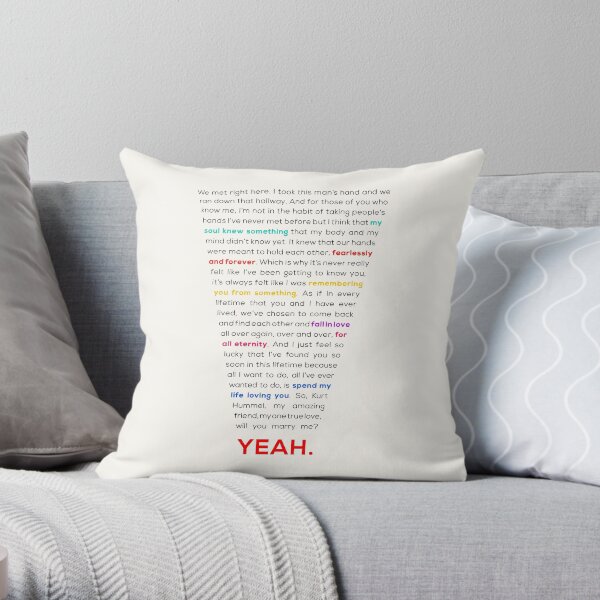 Klaine Proposal Throw Pillow