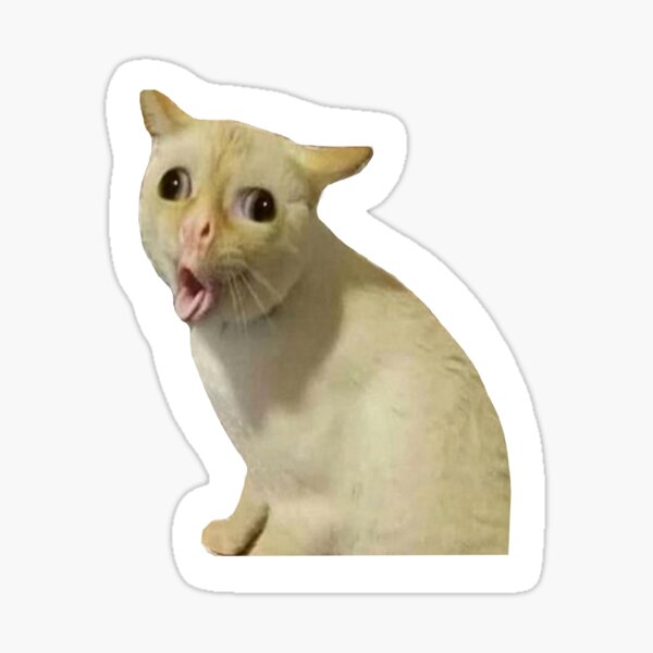 Vista previa del artículo con la obra «meme gato tosiendo», diseñado y vendido por Swish & Scribble.