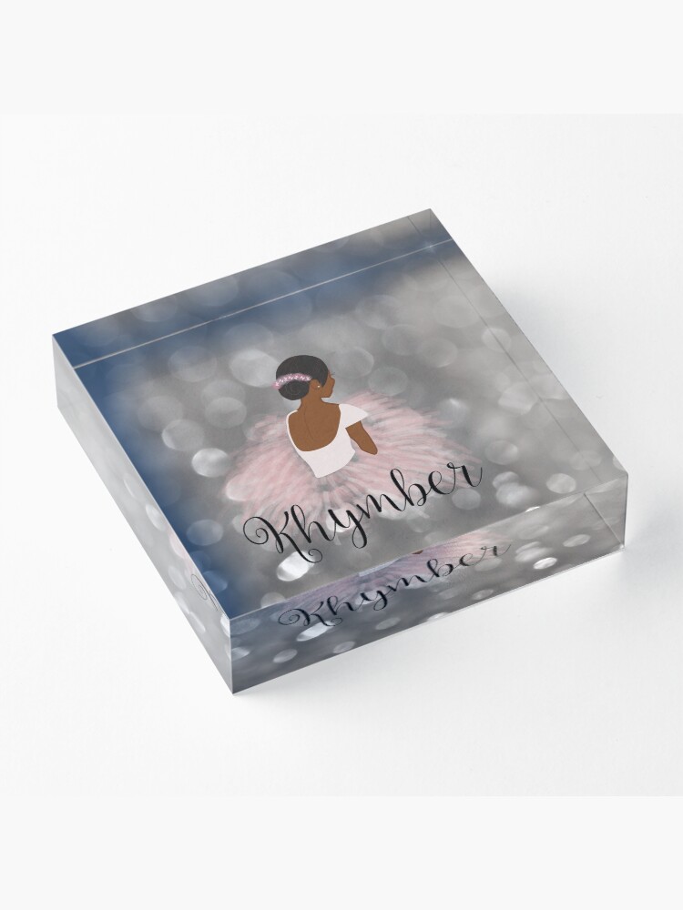 Alternate view of Khymber Personalized African American Dancer Ballerina Acrylic Block