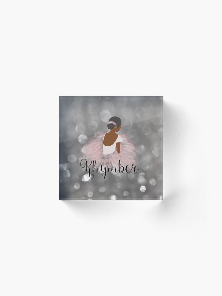 Alternate view of Khymber Personalized African American Dancer Ballerina Acrylic Block