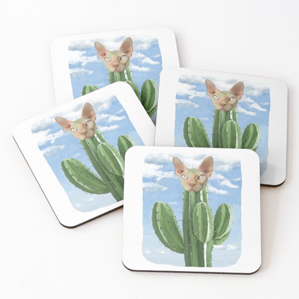 Item preview, Cactus Cat Pun  designed and sold by DinoKate.