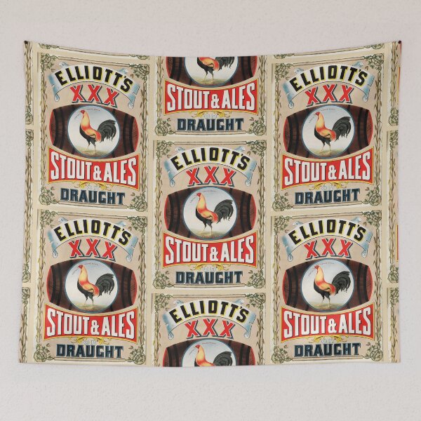 Item preview, Elliotts XXX Stout and Ales on Draught Vintage Australian Beer Poster designed and sold by karwilberevivalcollection.