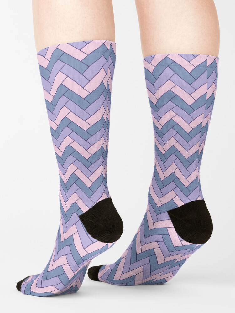 Alternate view of Geometric Pattern: Herringbone: Iris Socks