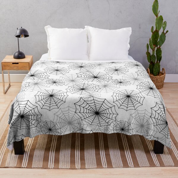 Item preview, Black Spider Web Cobweb Silk Pattern on White designed and sold by Creepyhollow.