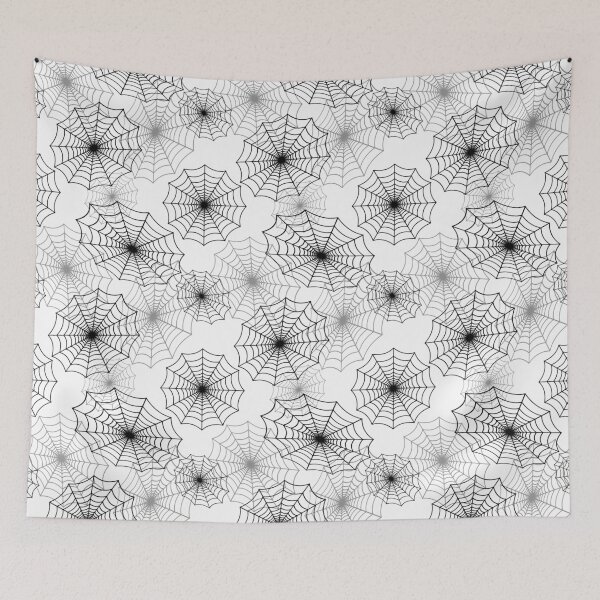 Item preview, Black Spider Web Cobweb Silk Pattern on White designed and sold by Creepyhollow.