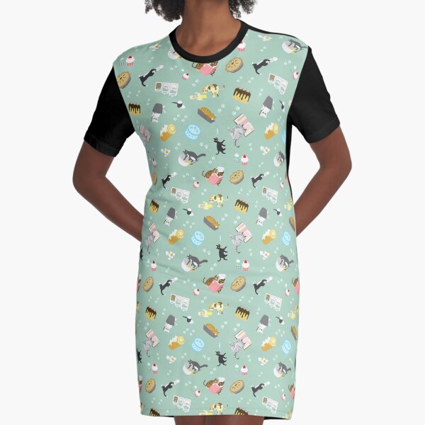Cats Baking Cakes and other Sweets Graphic T-Shirt Dress