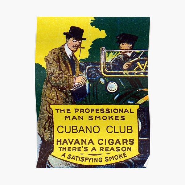 Vintage Cubano Club Cigars Poster