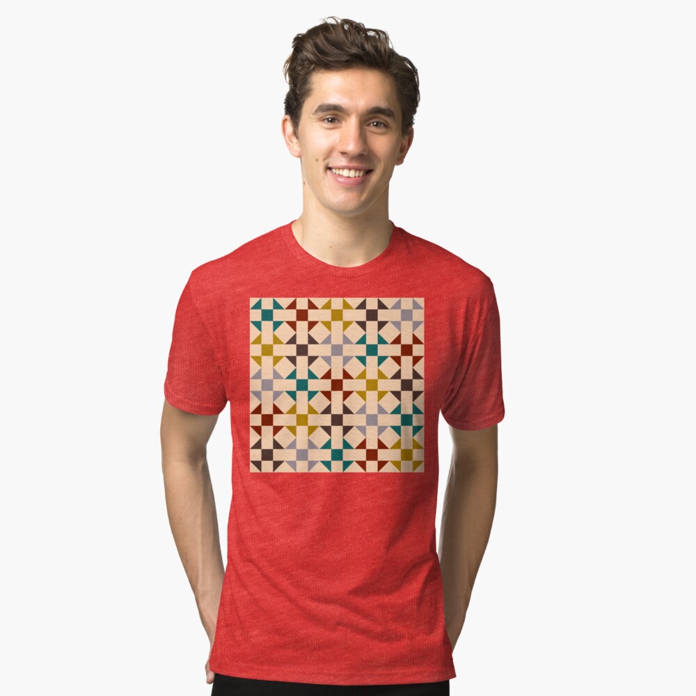 Geometric Pattern: Quilt: Autumn Tri-blend T-Shirt