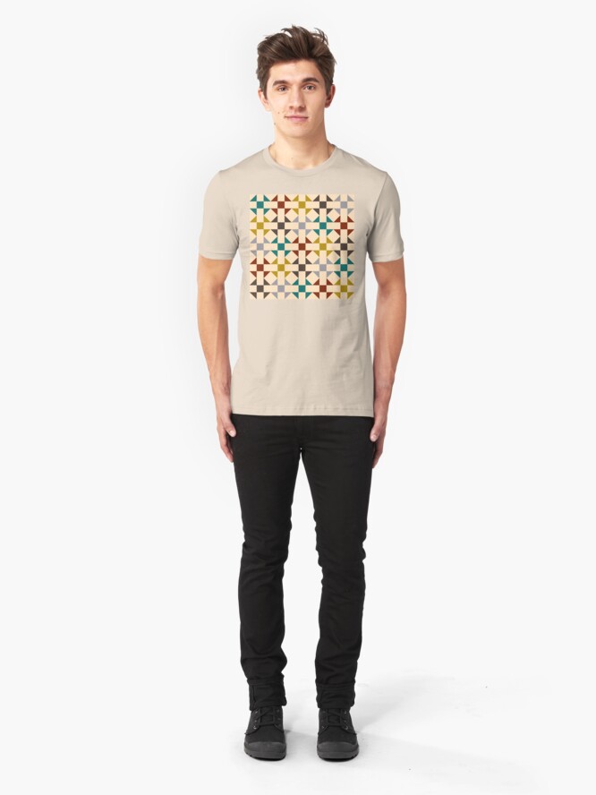 Alternate view of Geometric Pattern: Quilt: Autumn Slim Fit T-Shirt